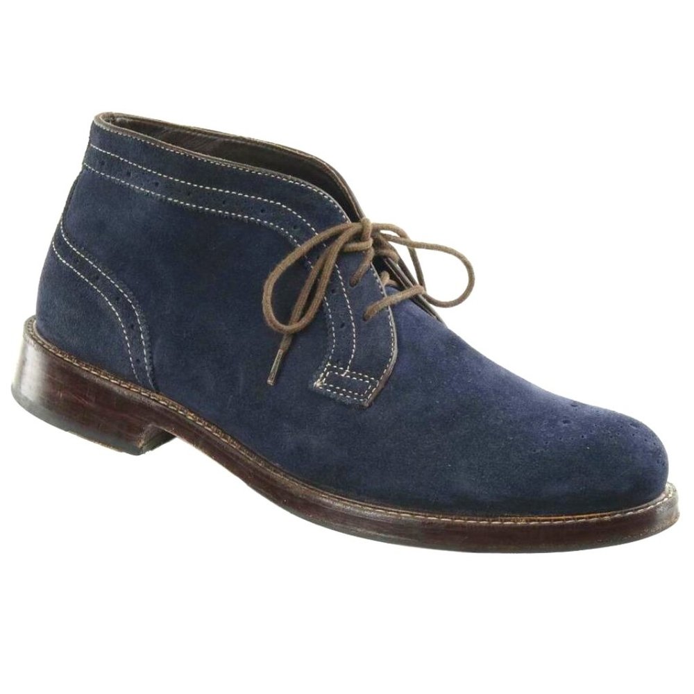 Johnston and Murphy Navy Suede Brogue Ankle Boots size 10